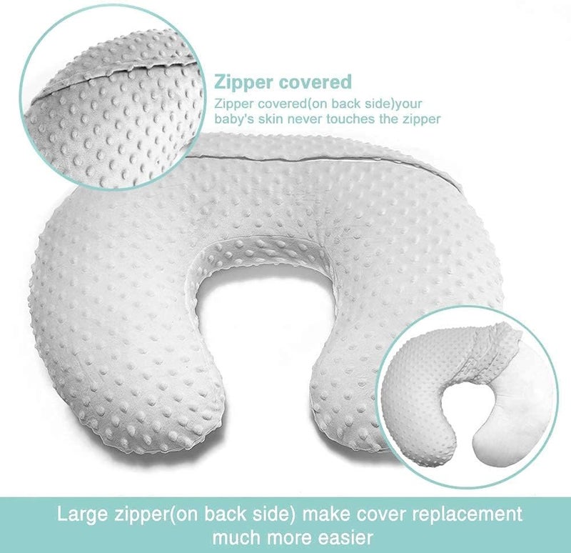 iEvolve Minky Nursing Pillow Cover Breast Feeding Pillow Cover Slipcover U Shape for Baby Boy Girl,Cover Only(Navyblue) - Image 2
